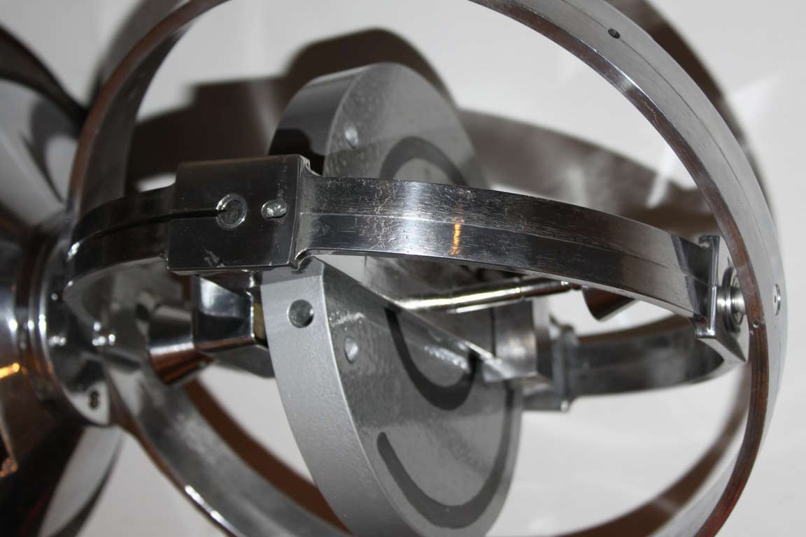 Mid-20th Century Rare MITAC Polished Aluminum Classroom Gyroscope
