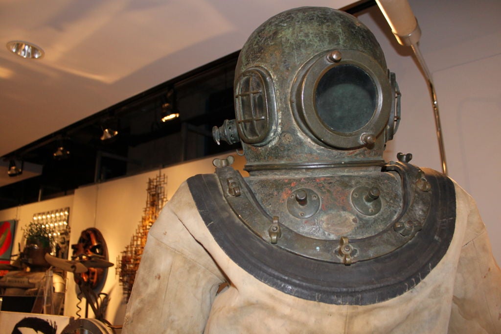 Amazing, complete, life size, deep sea diving suit. Sexy man not included.