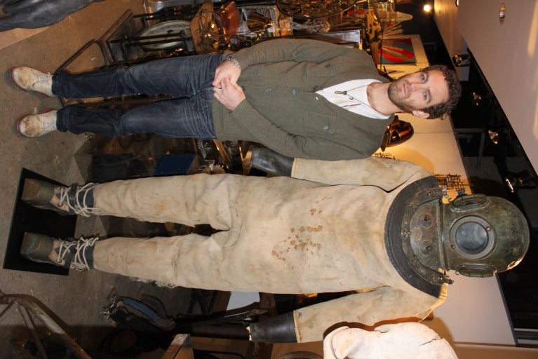 old fashioned scuba suit