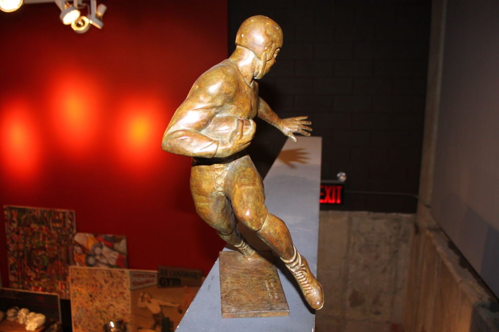 Mid-20th Century Clem Spampinato Football Player Bronze