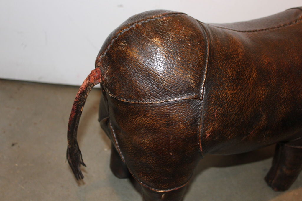 Mid-20th Century Abercrombie Leather Rhino Footstool