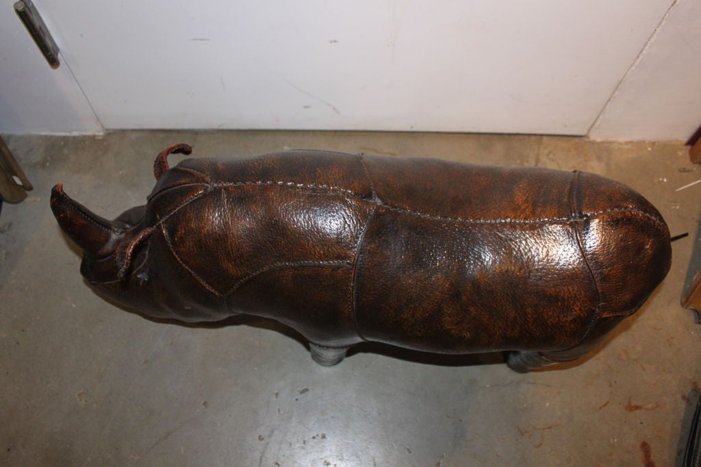 Abercrombie Leather Rhino Footstool 1