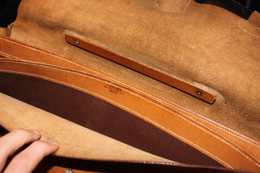 Leather Beautifully Worn Hermes Attache