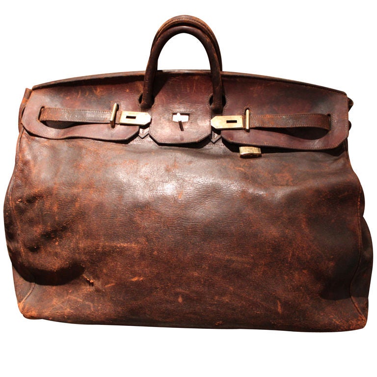 Giant, Beautifull Worn, Hermes Travel Bag at 1stDibs