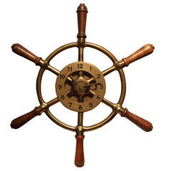 Vintage Hermes Ships Wheel Clock