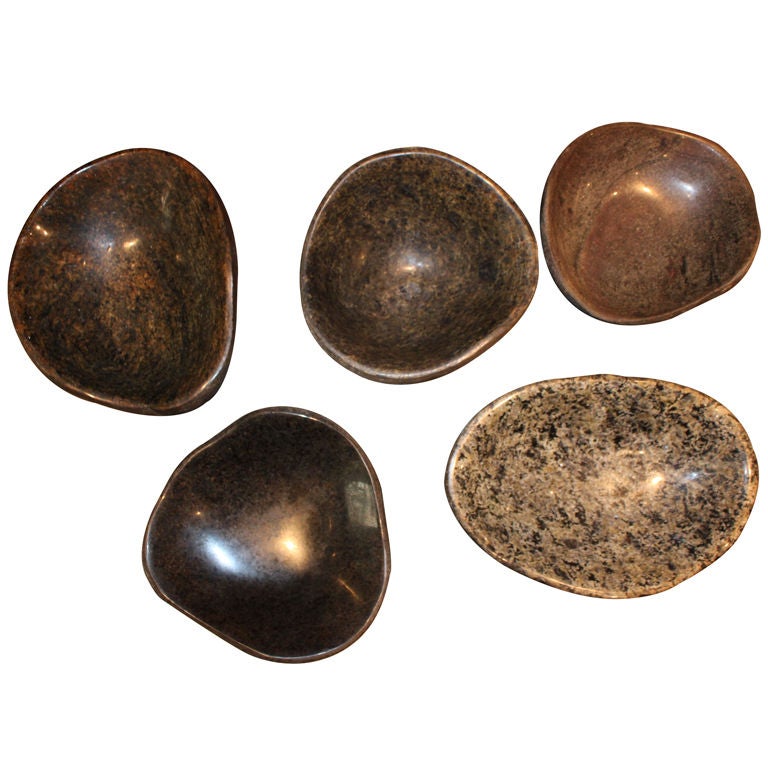 Beautiful Collection of Hand Carved Stone Bowls For Sale at 1stDibs