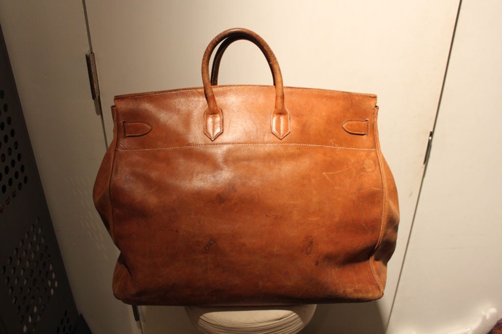 Leather Hermes HAC Travel Bag