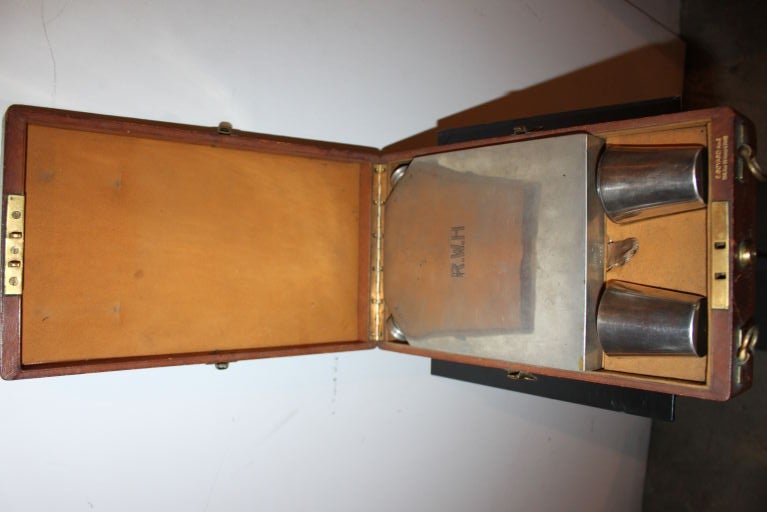 Long trip? Take this rare prohibition era Goyard travel drinking set. We rarely see these sets come up by Goyard. We love the milk and water disguises.