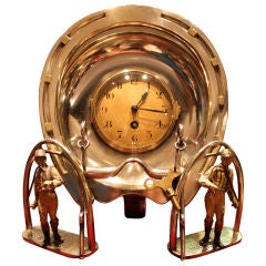 Important Silver Equestrian Clock
