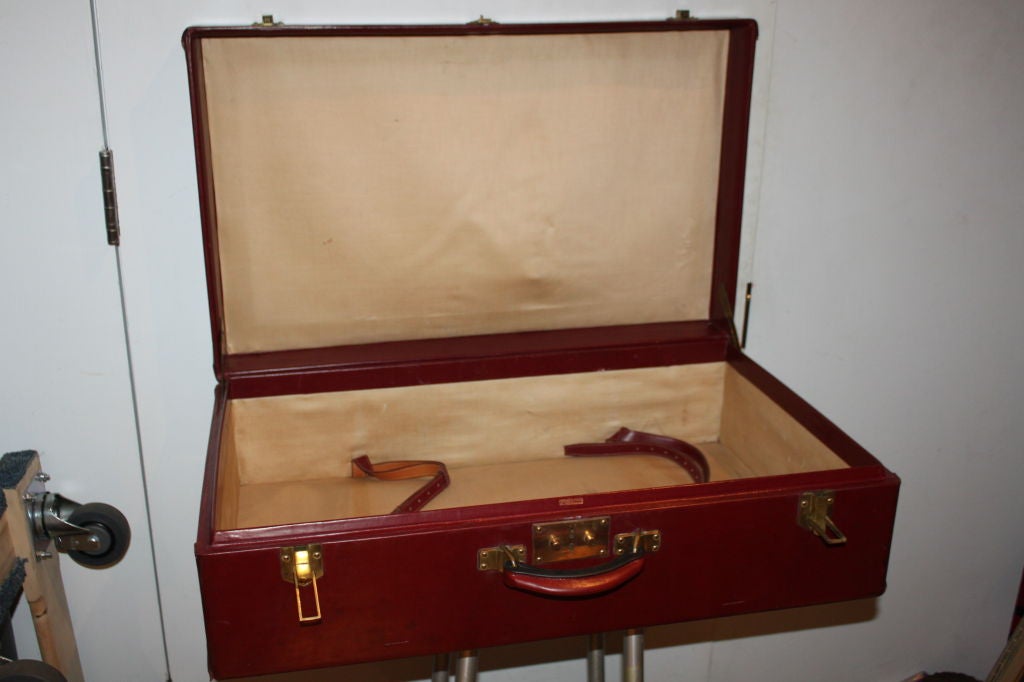 Mid-20th Century Rare Hermes  leather Suitcase