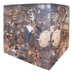 Huge Lucite Cube with Exploded Watch Parts 1