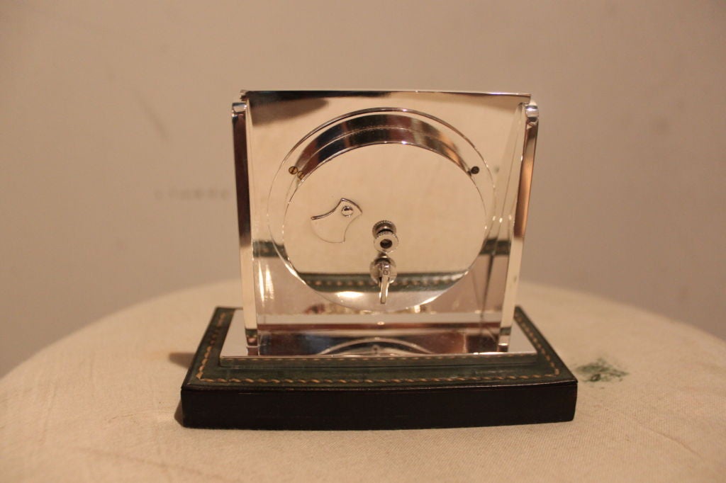 Silver Plate Hermes Desk Clock by Dupre-Lafon