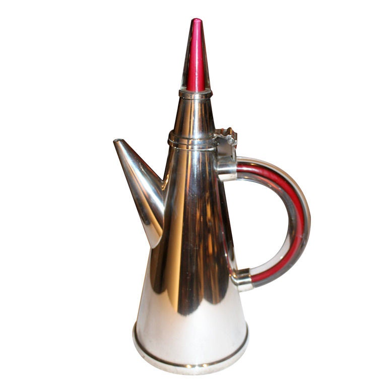 Handmade Sterling and Glass Modernist Tea Pot by Ubaldo Vitali