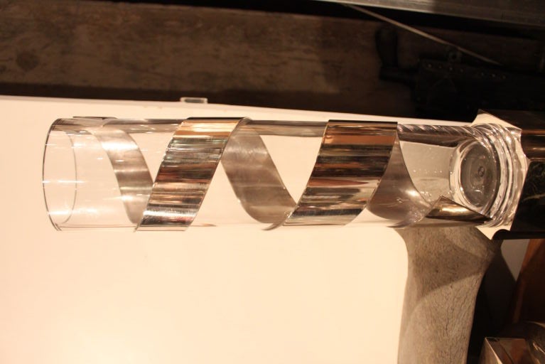 Sabbatini Vase Glass and Silver Plate Vase