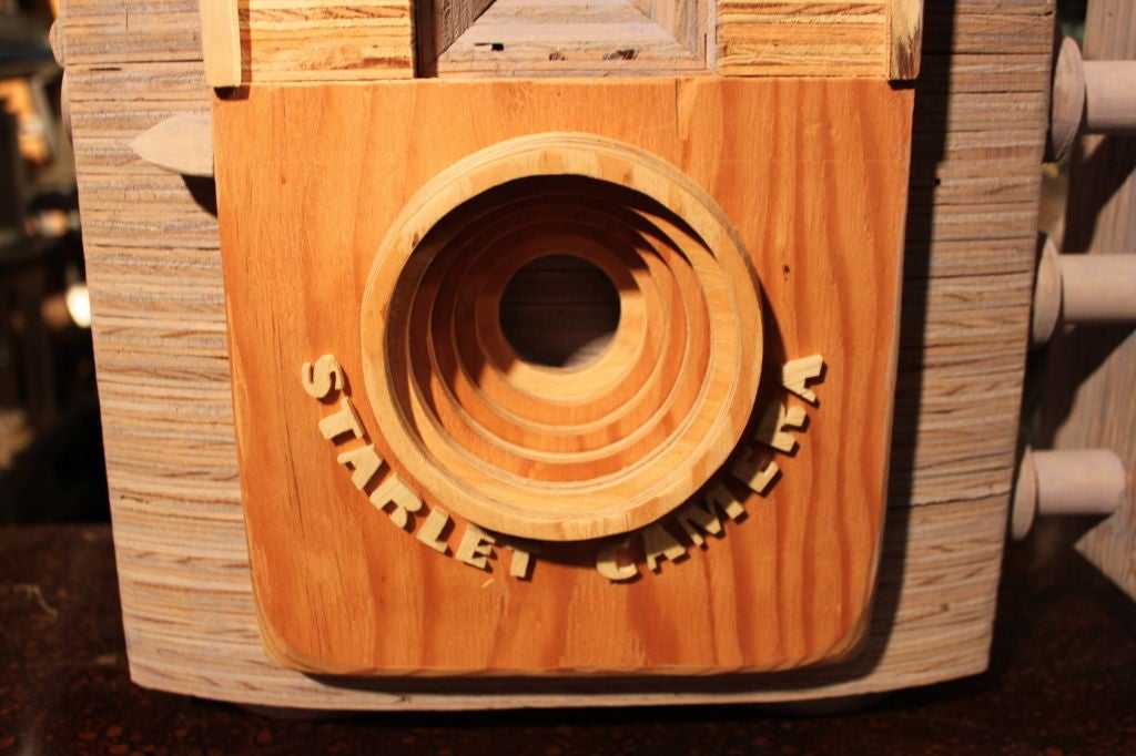 American Giant Wooden Camera Sculpture by Peter Buchman