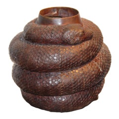 Bronze snake vase