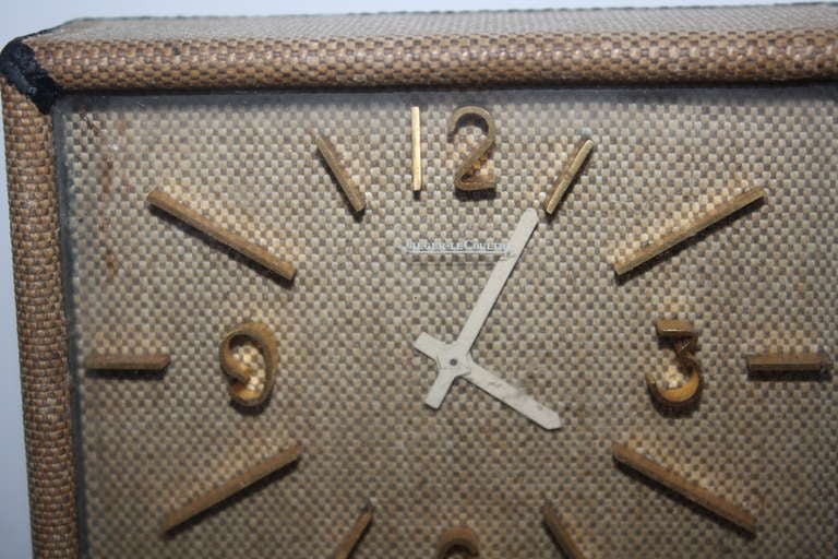 Brass Rare Hermes Canvas Clock For Sale