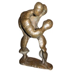 Modernist bronze boxer
