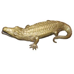 Monumental French bronze Alligator form box inkwell