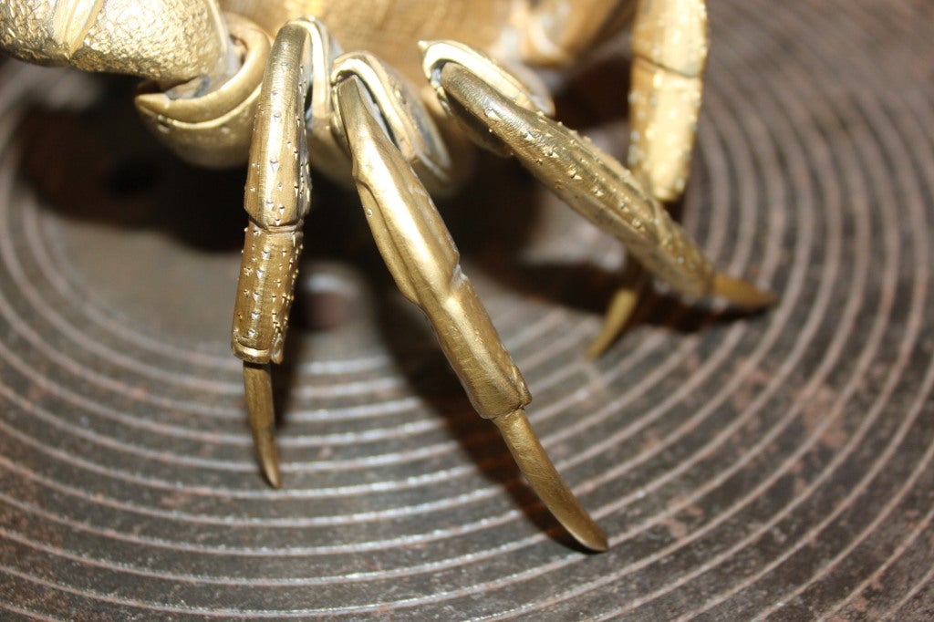 19th Century A Fine Japanese Meiji period articulated bronze crab