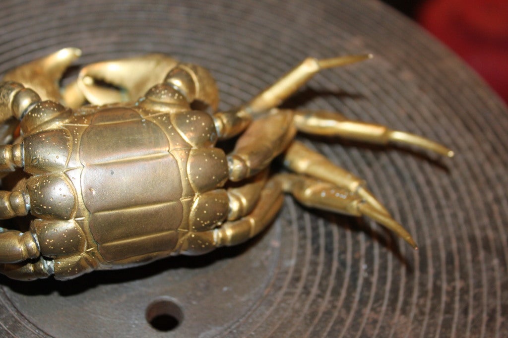 Ormolu A Fine Japanese Meiji period articulated bronze crab