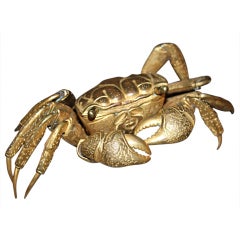 A Fine Japanese Meiji period articulated bronze crab