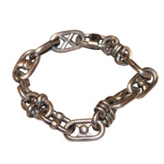 Hermes 1950s Rare Sterling Link Bracelet