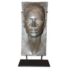 A Lovely French Bronze Clad on Composition of Female Face