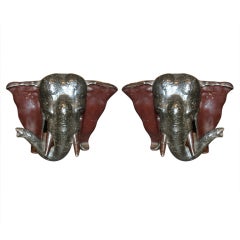 A Nice Pair of Japanese Elephant Bookends Taisho