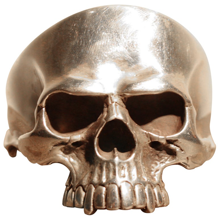 Sterling Silver Skull Cuff For Sale