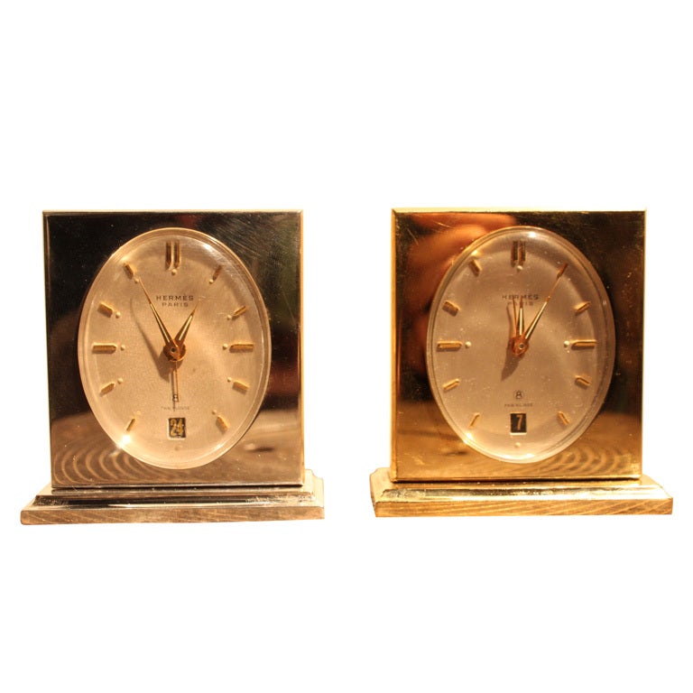 His and Hers Hermes Bedside Alarm Clock For Sale