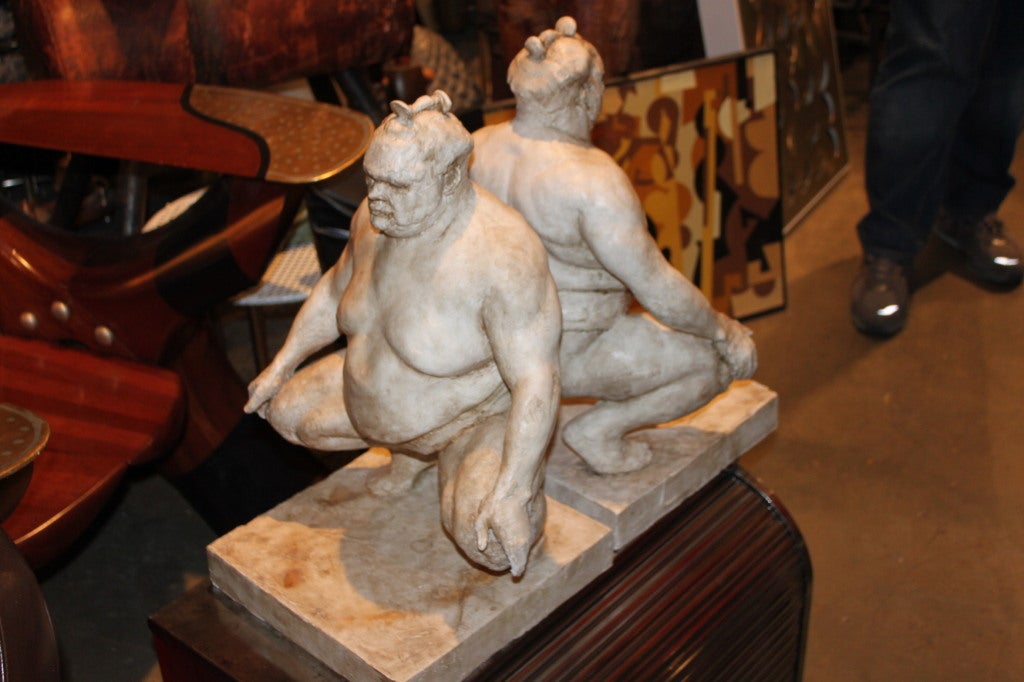20th Century Pair of Giant Sumo wrestlers
