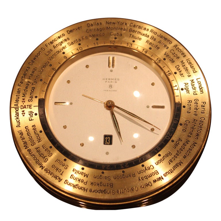 Rare and Beautiful hermes world Time clock