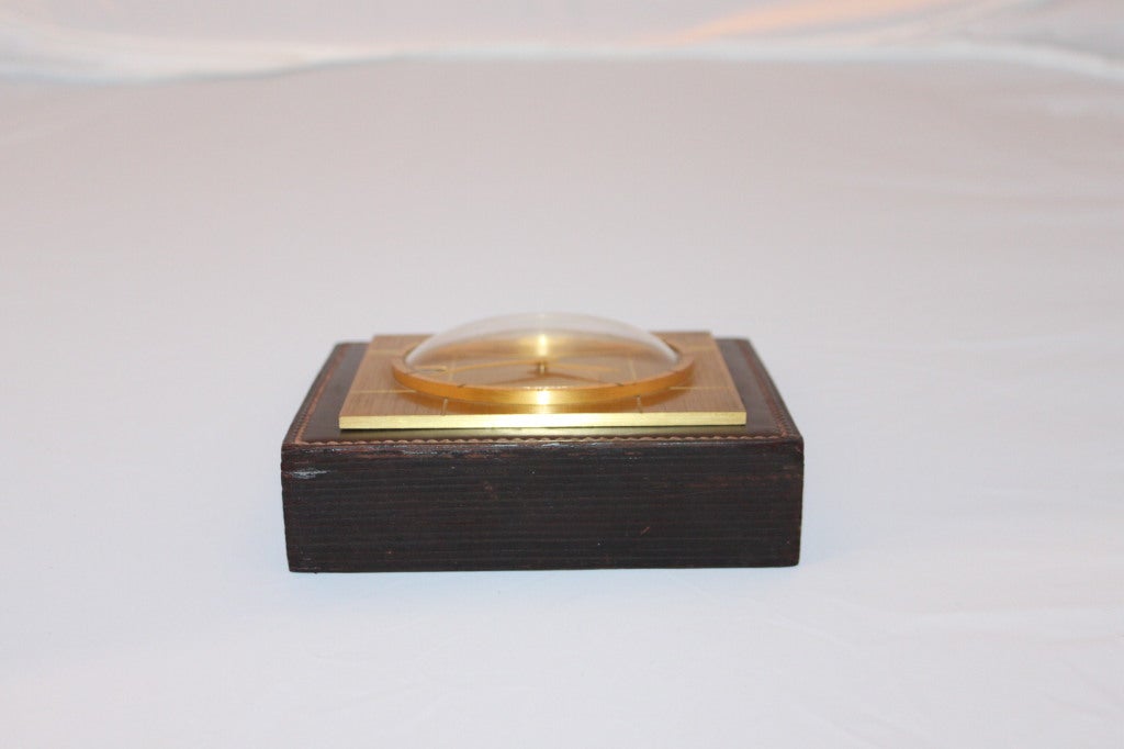 An Hermes Dupre-Lafon Stacked Leather Desk Clock 1
