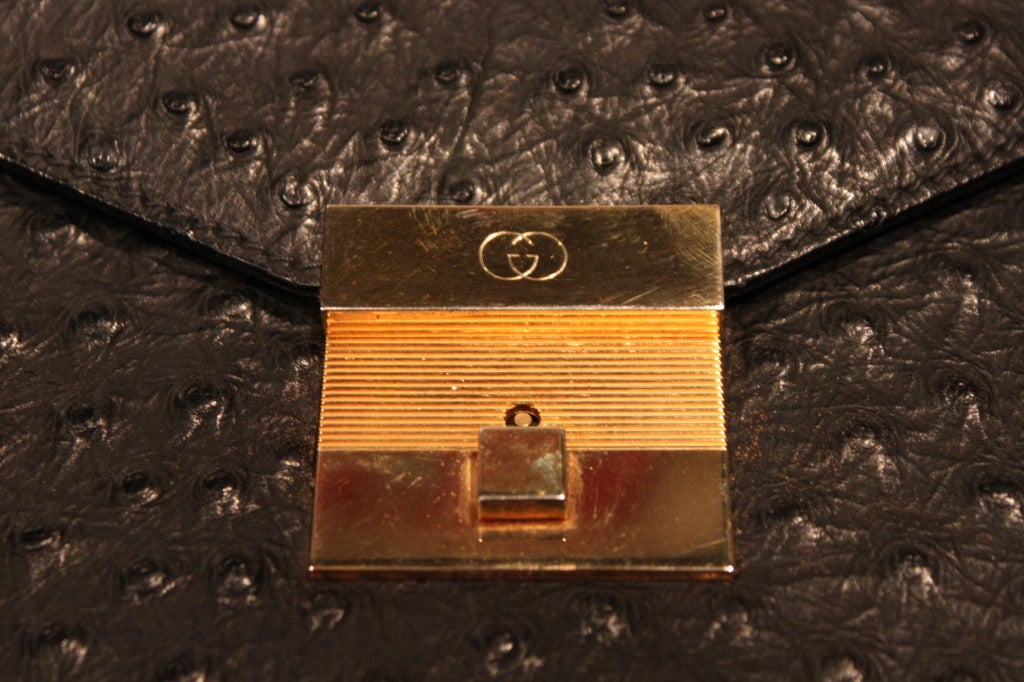Italian Awesome Gucci Ostrich Attaché with original key