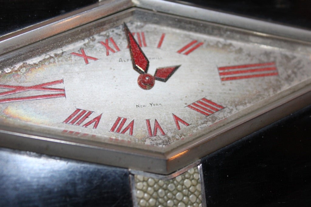 Ebony Alfred Dunhill Art Deco clock box