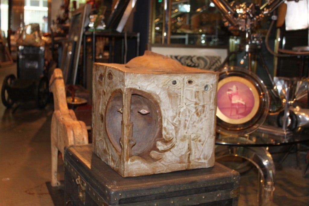 Mid-20th Century Giant Ceramic Surrealist Craft Box For Sale