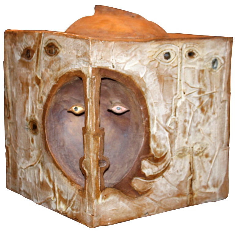 Giant Ceramic Surrealist Craft Box For Sale