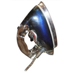 Vintage Rare Fantastic Blue Pyrex Saunders" Silver Streak" iron 1946