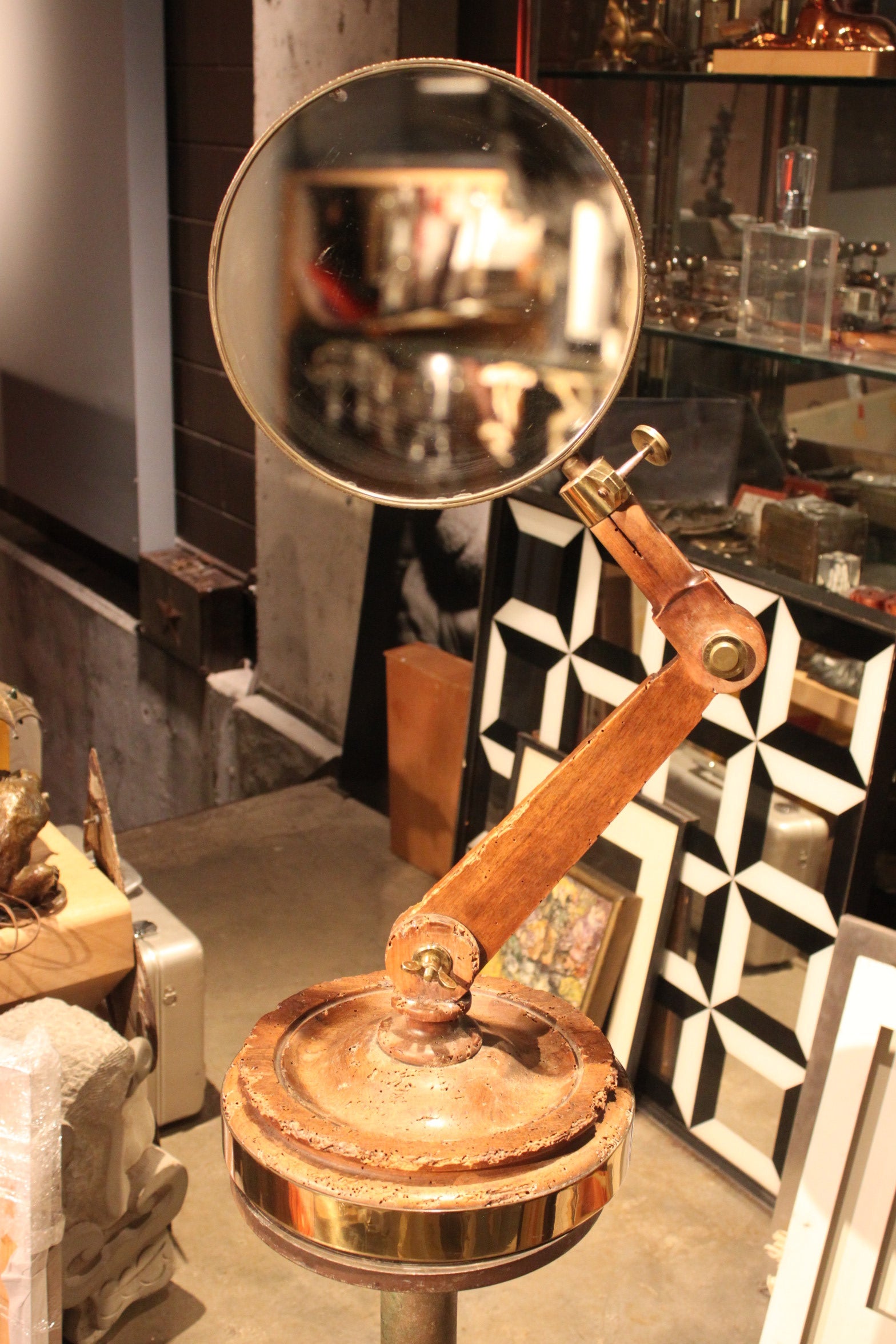 Rare early French 19th century magnifying mirror from Hermes