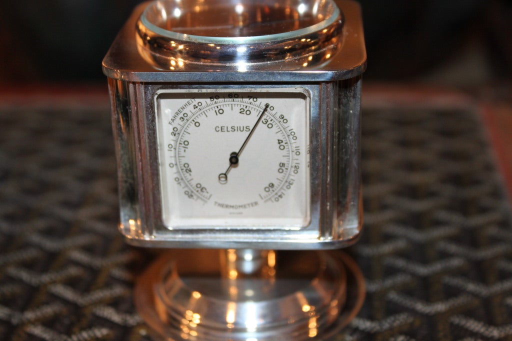 French Rare Cartier Clock Barometer Weather Station