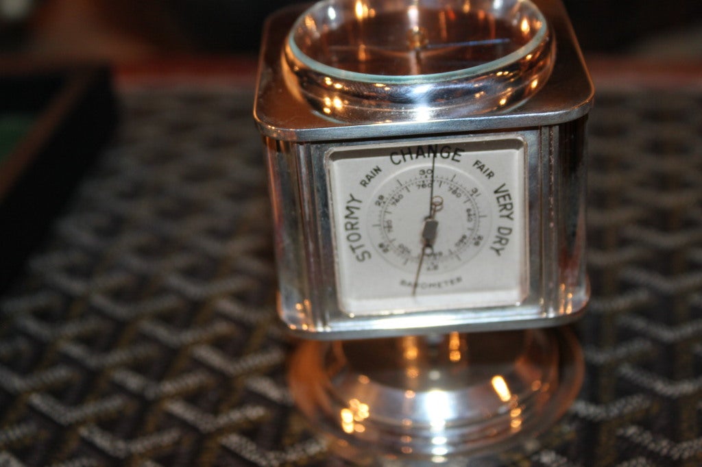Mid-20th Century Rare Cartier Clock Barometer Weather Station
