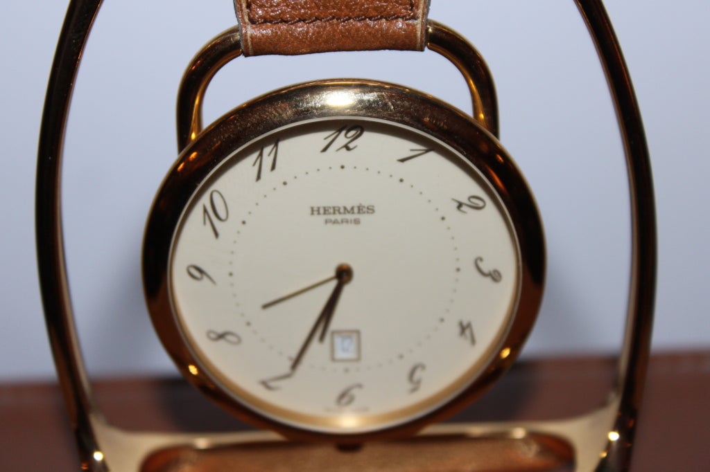 French Hermes Horse Stirrup Clock