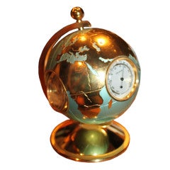 Figural World Globe Clock Weather Station by Angelus