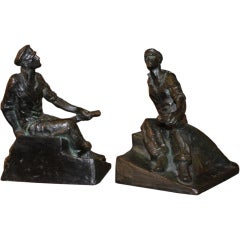 Bronze Sailor Bookends "Let her blow" 1927