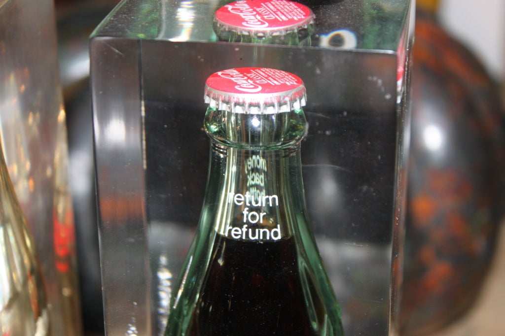 coke bottle in lucite