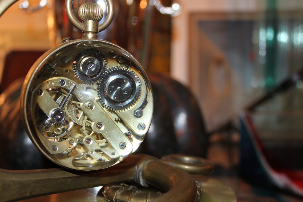 20th Century Rare French Ball Clock on Nautical Theme Holder