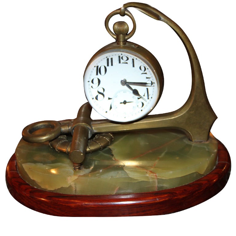 Rare French Ball Clock on Nautical Theme Holder