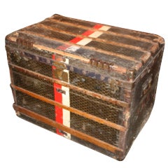 Oversize Goyard Steamer Trunk (condition noted) with trays