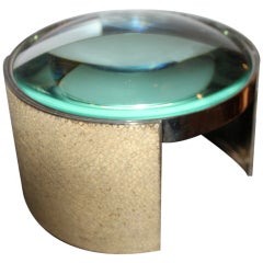 Rare and unusual French silver and Shagreen Table magnifier 4